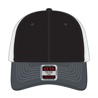 OTTO 83-1239 6 Panel Low Profile Mesh Back Trucker Cap - Ch.Gry/Blk/Wht - Ch.Gry/Blk/Wht / 6 1/2’’ - 7 5/8’’