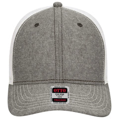 OTTO 83-1239 6 Panel Low Profile Mesh Back Trucker Cap - Ch.Gry/Wht - Ch.Gry/Wht / 6 1/2’’ - 7 5/8’’
