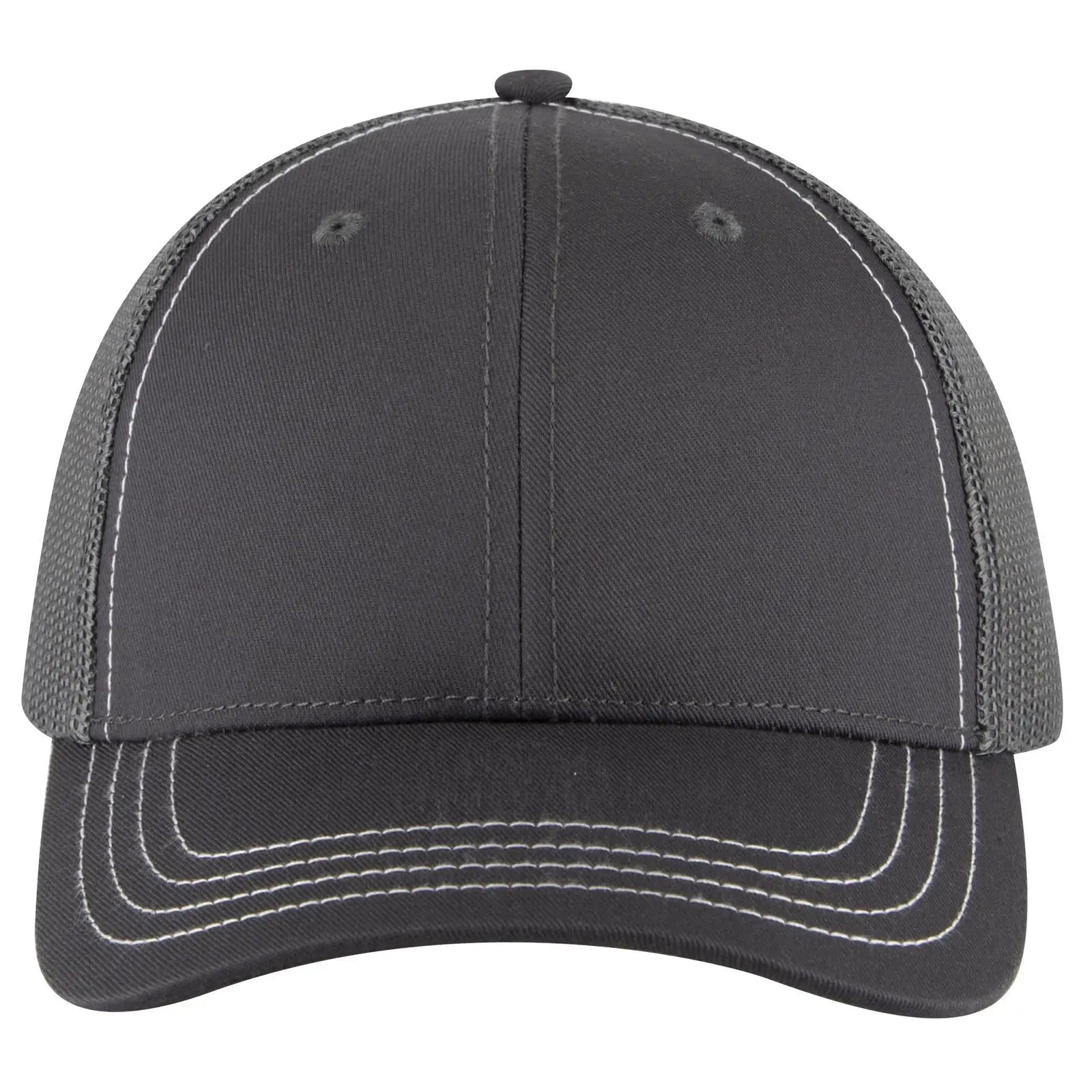 OTTO 83-1239 6 Panel Low Profile Mesh Back Trucker Cap - Char. Gray