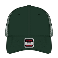 OTTO 83-1239 6 Panel Low Profile Mesh Back Trucker Cap - Dk. Green - Dk. Green / 6 1/2’’ - 7 5/8’’