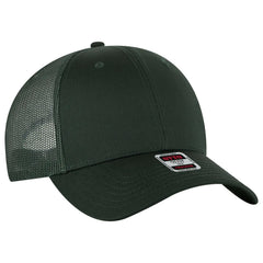OTTO 83-1239 6 Panel Low Profile Mesh Back Trucker Cap - Dk. Green - Dk. Green / 6 1/2’’ - 7 5/8’’