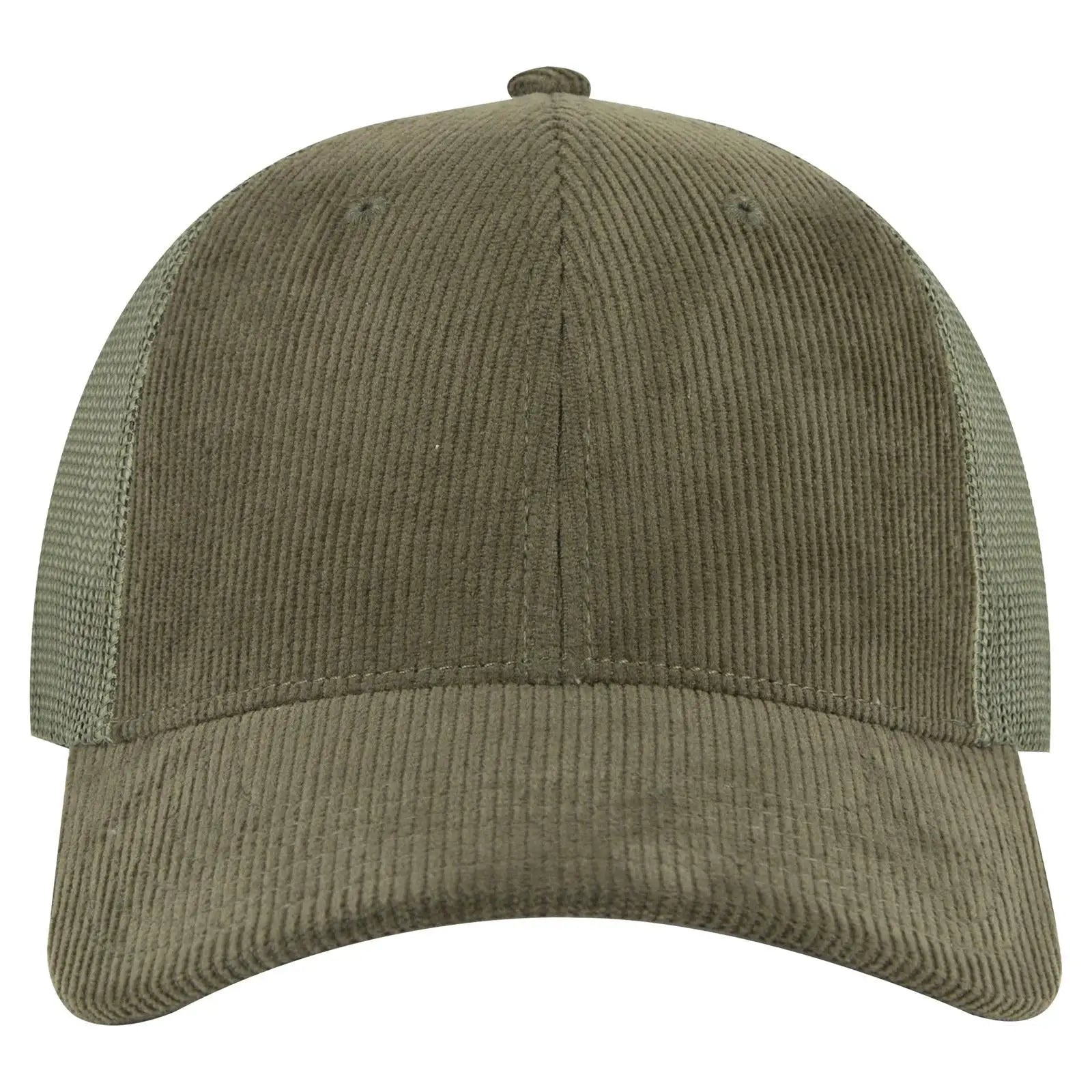 OTTO 83-1239 6 Panel Low Profile Mesh Back Trucker Cap - Dk Ol Grn - Dk Ol Grn / 6 1/2’’ - 7 5/8’’