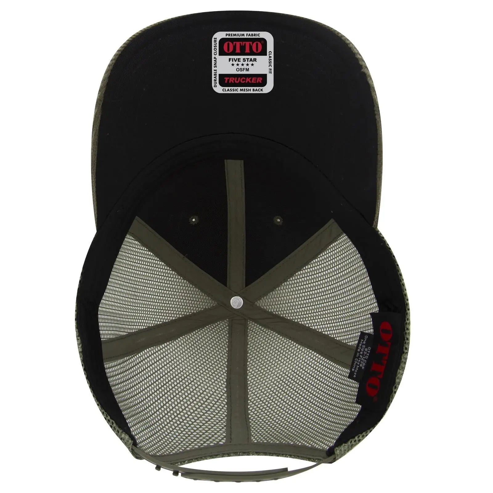 OTTO 83-1239 6 Panel Low Profile Mesh Back Trucker Cap - Dk Ol Grn - Dk Ol Grn / 6 1/2’’ - 7 5/8’’