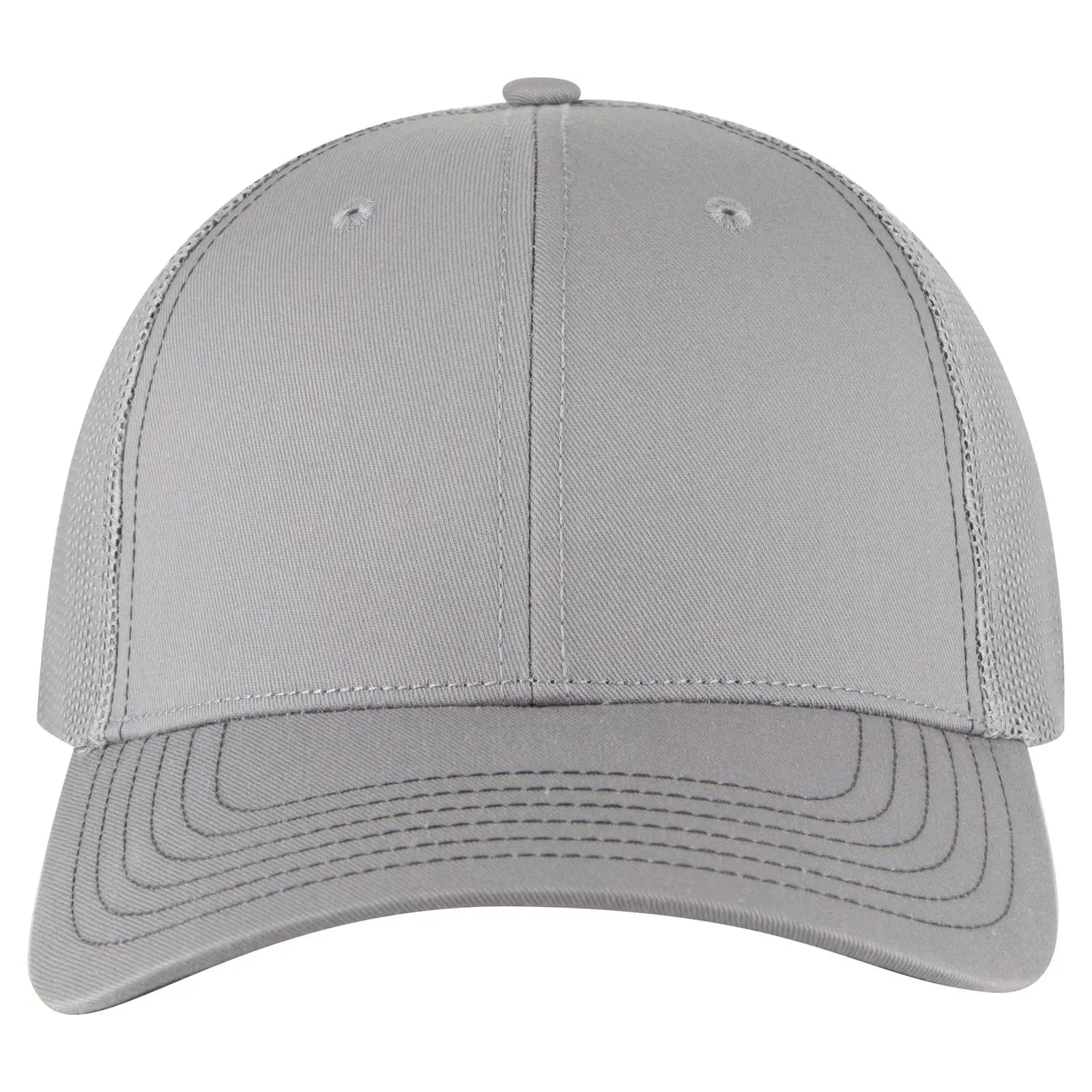 OTTO 83-1239 6 Panel Low Profile Mesh Back Trucker Cap - Gray - Gray / 6 1/2’’ - 7 5/8’’