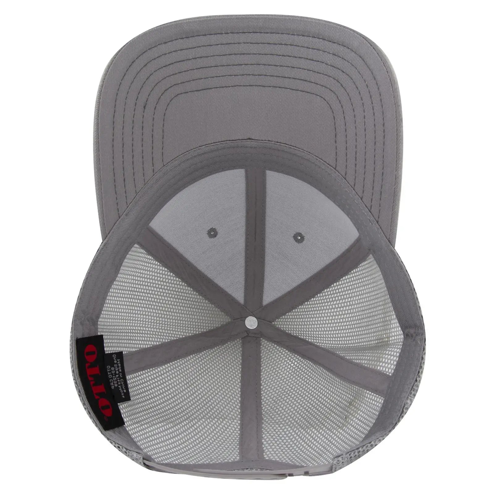 OTTO 83-1239 6 Panel Low Profile Mesh Back Trucker Cap - Gray - Gray / 6 1/2’’ - 7 5/8’’