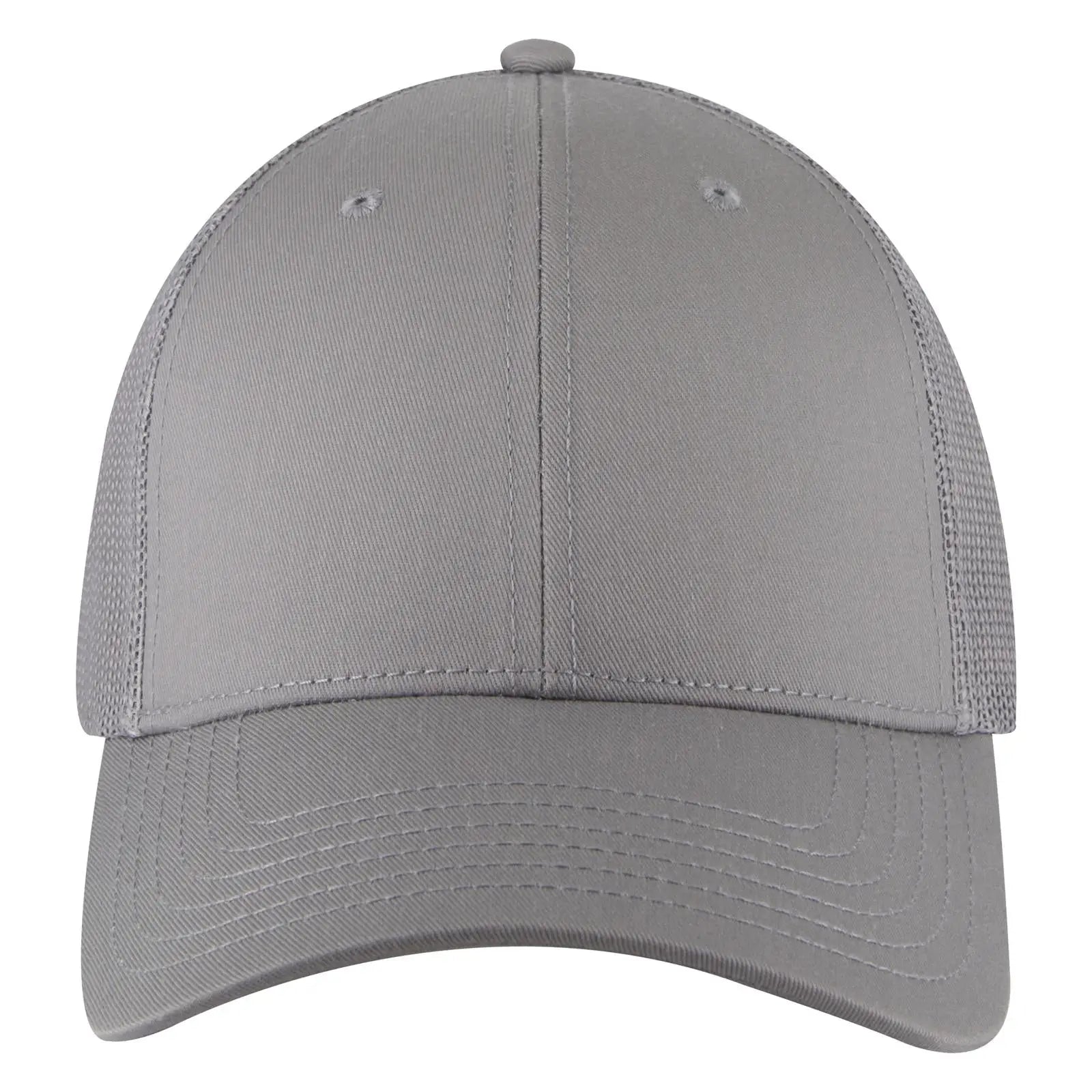 OTTO 83-1239 6 Panel Low Profile Mesh Back Trucker Cap - Gray - Gray / 6 1/2’’ - 7 5/8’’