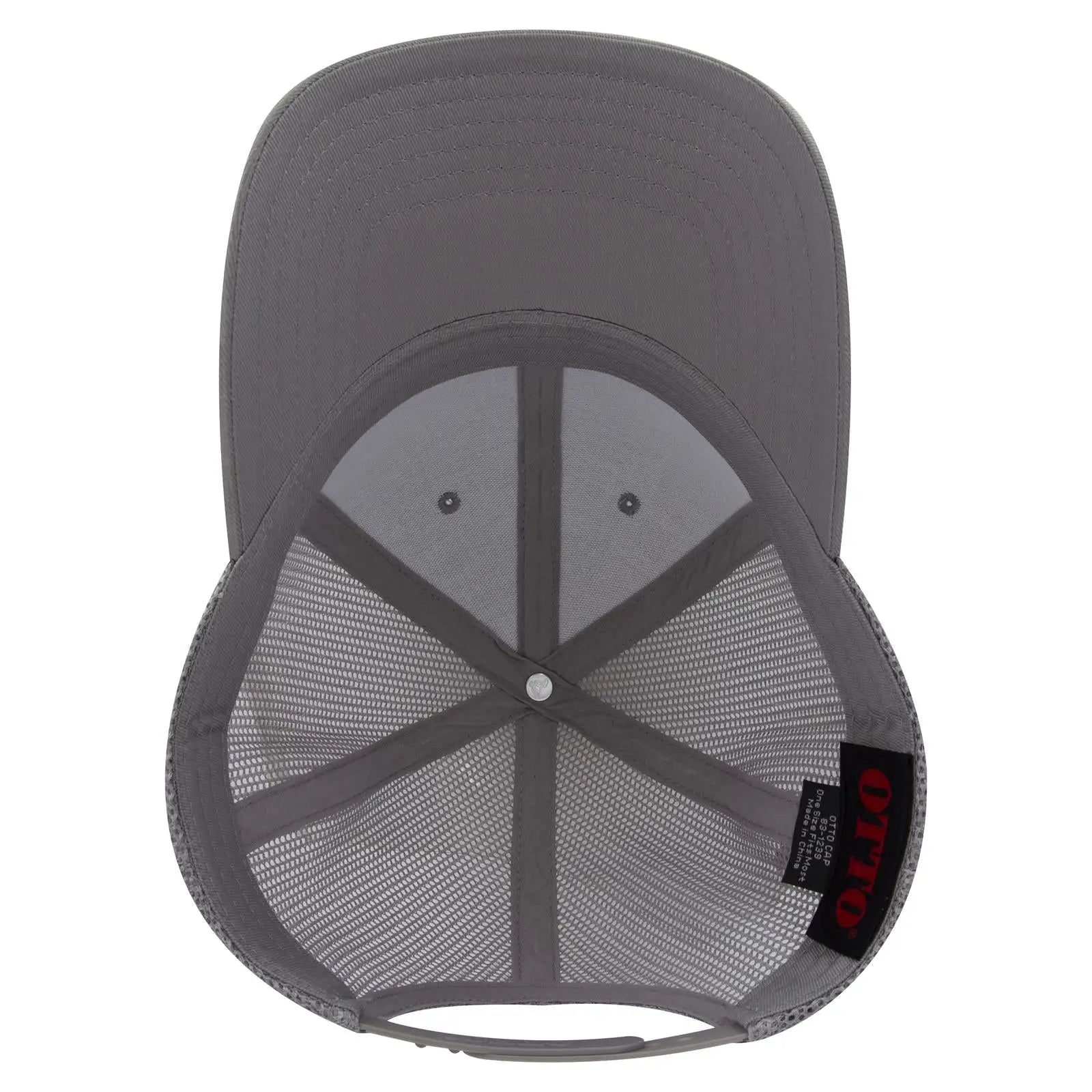 OTTO 83-1239 6 Panel Low Profile Mesh Back Trucker Cap - Gray - Gray / 6 1/2’’ - 7 5/8’’