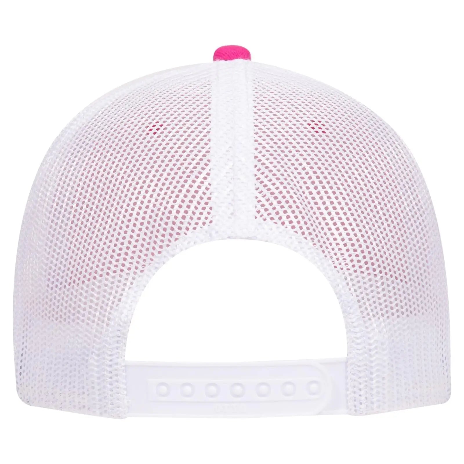 OTTO 83-1239 6 Panel Low Profile Mesh Back Trucker Cap - H.Pnk/H.Pnk/Wht - H.Pnk/H.Pnk/Wht / 6 1/2’’ - 7 5/8’’