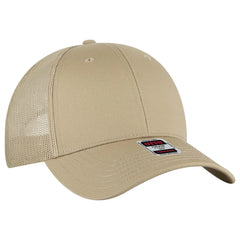 OTTO 83-1239 6 Panel Low Profile Mesh Back Trucker Cap - Khk - Khk / 6 1/2’’ - 7 5/8’’