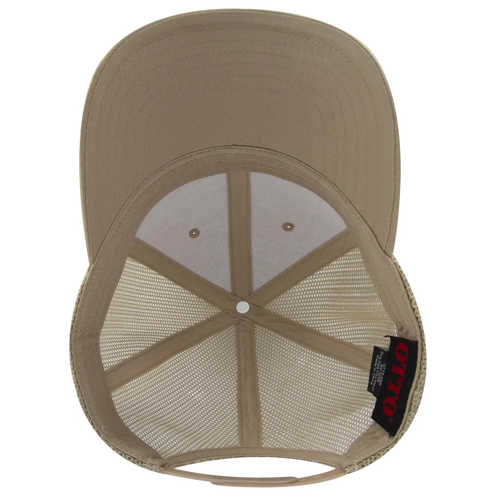 OTTO 83-1239 6 Panel Low Profile Mesh Back Trucker Cap - Khk - Khk / 6 1/2’’ - 7 5/8’’