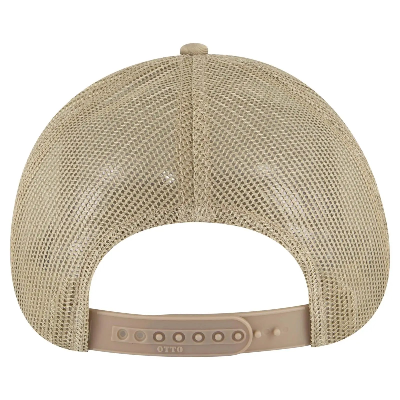 OTTO 83-1239 6 Panel Low Profile Mesh Back Trucker Cap - Khk - Khk / 6 1/2’’ - 7 5/8’’