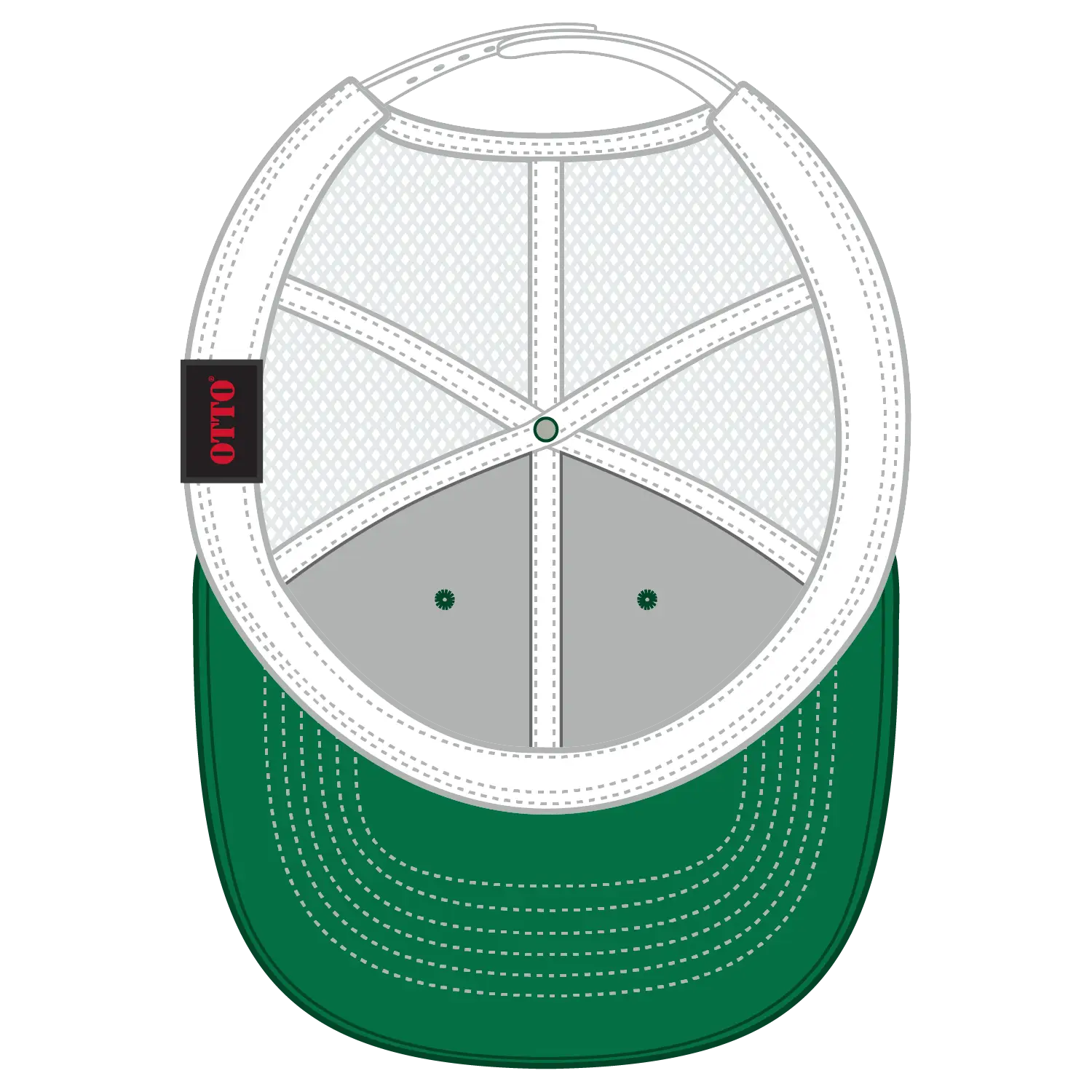 OTTO 83-1239 6 Panel Low Profile Mesh Back Trucker Cap - Kly/Kly/Wht - Kly/Kly/Wht / 6 1/2’’ - 7 5/8’’