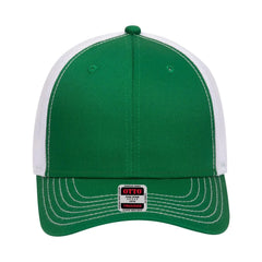 OTTO 83-1239 6 Panel Low Profile Mesh Back Trucker Cap - Kly/Kly/Wht - Kly/Kly/Wht / 6 1/2’’ - 7 5/8’’