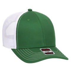OTTO 83-1239 6 Panel Low Profile Mesh Back Trucker Cap - Kly/Kly/Wht - Kly/Kly/Wht / 6 1/2’’ - 7 5/8’’