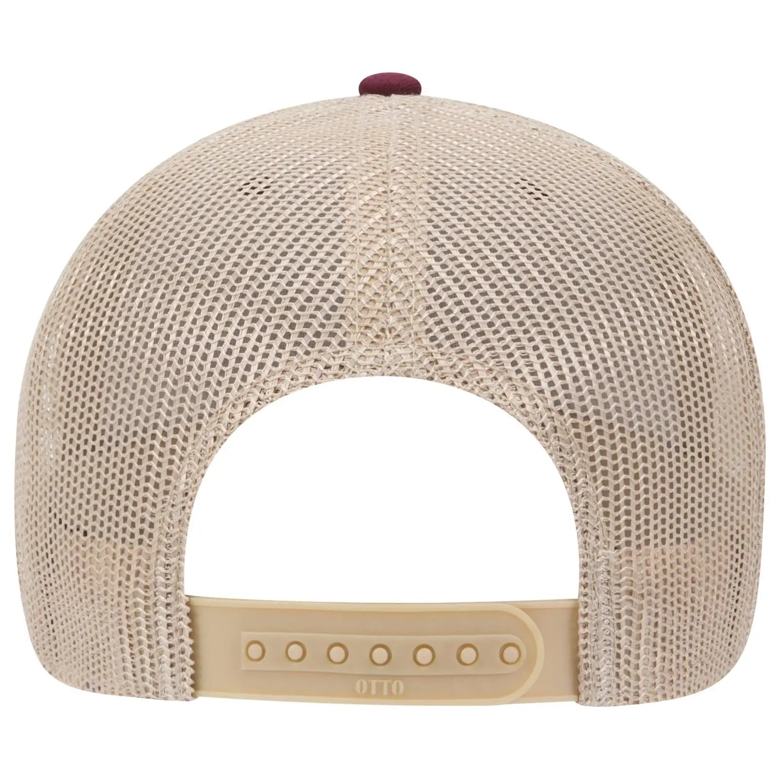 OTTO 83-1239 6 Panel Low Profile Mesh Back Trucker Cap - Marn/Marn/Kha - Marn/Marn/Kha / 6 1/2’’ - 7 5/8’’