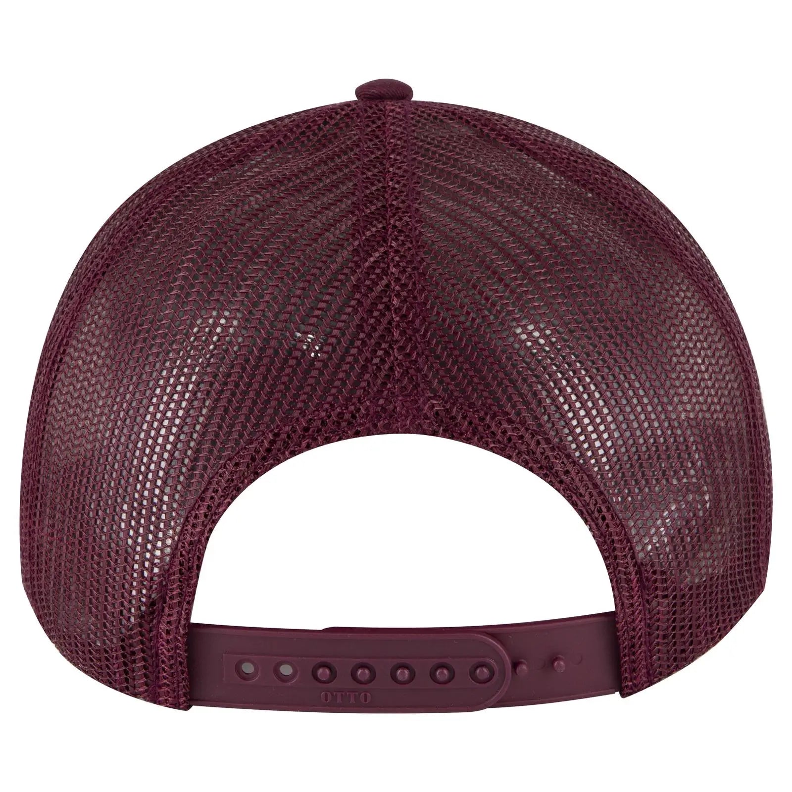 OTTO 83-1239 6 Panel Low Profile Mesh Back Trucker Cap - Maroon - Maroon / 6 1/2’’ - 7 5/8’’