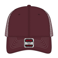 OTTO 83-1239 6 Panel Low Profile Mesh Back Trucker Cap - Maroon - Maroon / 6 1/2’’ - 7 5/8’’