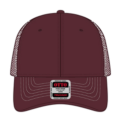 OTTO 83-1239 6 Panel Low Profile Mesh Back Trucker Cap - Maroon - Maroon / 6 1/2’’ - 7 5/8’’