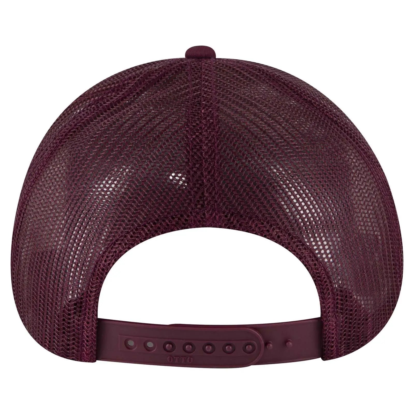 OTTO 83-1239 6 Panel Low Profile Mesh Back Trucker Cap - Maroon - Maroon / 6 1/2’’ - 7 5/8’’