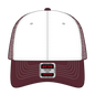OTTO 83-1239 6 Panel Low Profile Mesh Back Trucker Cap - Mrn/Wht/Mrn - Mrn/Wht/Mrn / 6 1/2’’ - 7 5/8’’