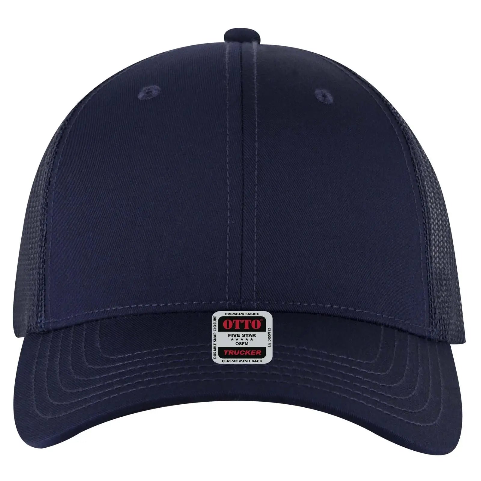 OTTO 83-1239 6 Panel Low Profile Mesh Back Trucker Cap - Navy - Navy / 6 1/2’’ - 7 5/8’’