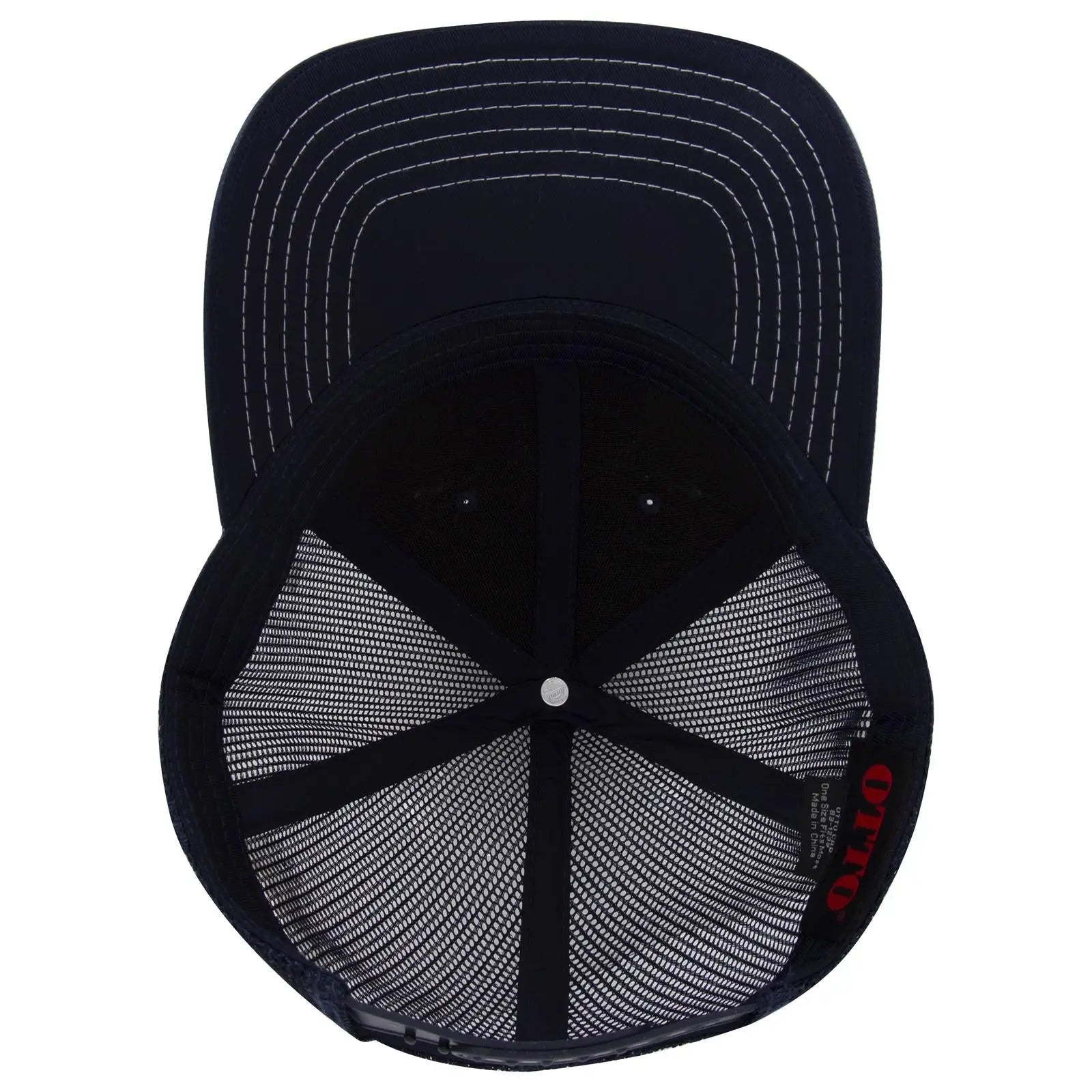 OTTO 83-1239 6 Panel Low Profile Mesh Back Trucker Cap - Navy - Navy / 6 1/2’’ - 7 5/8’’
