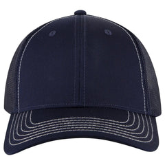 OTTO 83-1239 6 Panel Low Profile Mesh Back Trucker Cap - Navy - Navy / 6 1/2’’ - 7 5/8’’