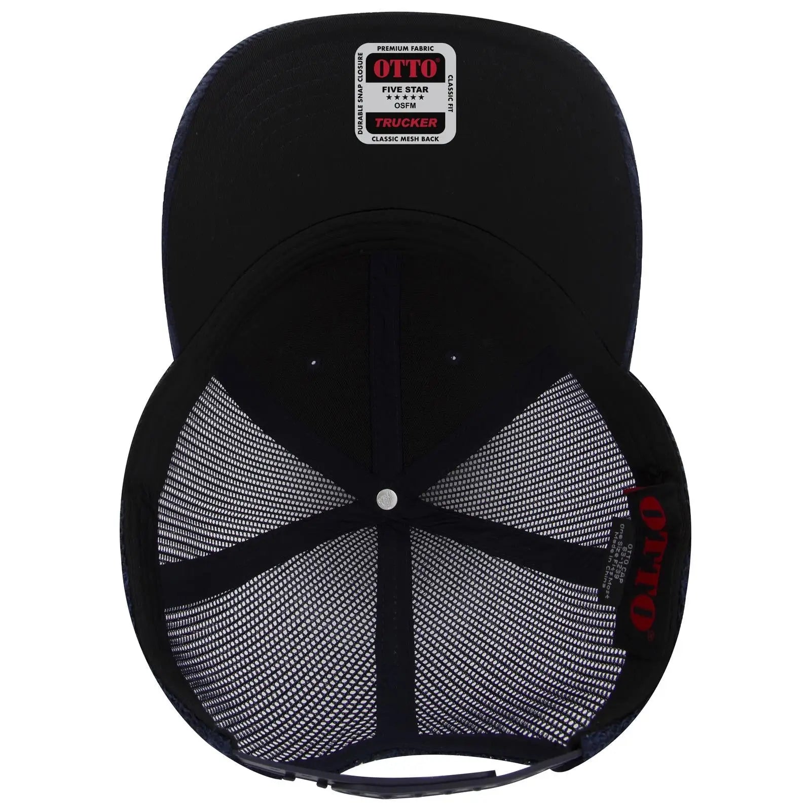 OTTO 83-1239 6 Panel Low Profile Mesh Back Trucker Cap - Nv Blu - Nv Blu / 6 1/2’’ - 7 5/8’’