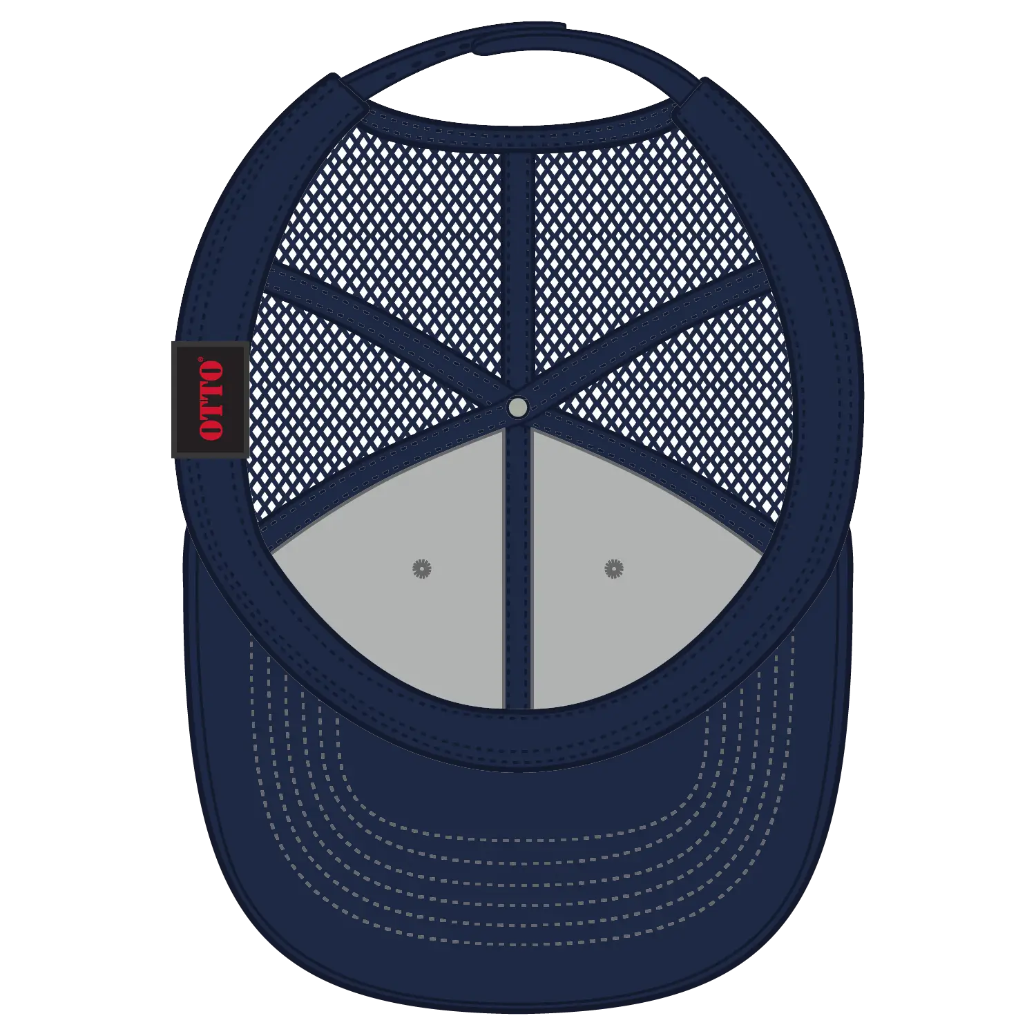 OTTO 83-1239 6 Panel Low Profile Mesh Back Trucker Cap - Nvy/Gry/Nvy - Nvy/Gry/Nvy / 6 1/2’’ - 7 5/8’’