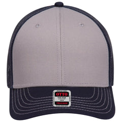 OTTO 83-1239 6 Panel Low Profile Mesh Back Trucker Cap - Nvy/Gry/Nvy - Nvy/Gry/Nvy / 6 1/2’’ - 7 5/8’’