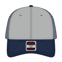 OTTO 83-1239 6 Panel Low Profile Mesh Back Trucker Cap - Nvy/Gry/Nvy - Nvy/Gry/Nvy / 6 1/2’’ - 7 5/8’’