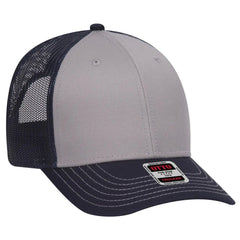 OTTO 83-1239 6 Panel Low Profile Mesh Back Trucker Cap - Nvy/Gry/Nvy - Nvy/Gry/Nvy / 6 1/2’’ - 7 5/8’’