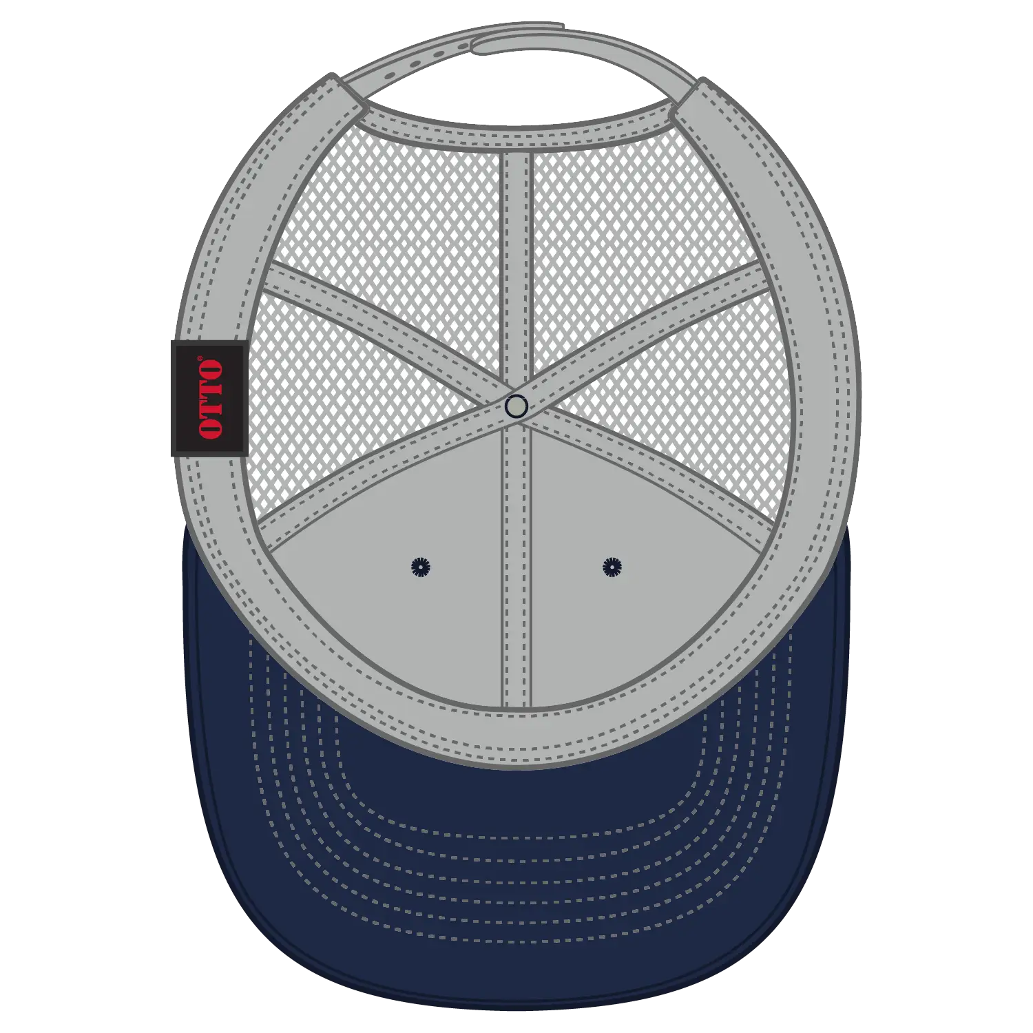 OTTO 83-1239 6 Panel Low Profile Mesh Back Trucker Cap - Nvy/Nvy/Gry - Nvy/Nvy/Gry / 6 1/2’’ - 7 5/8’’