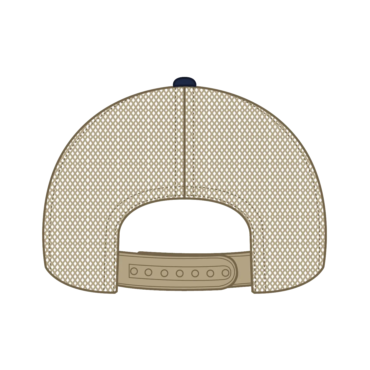 OTTO 83-1239 6 Panel Low Profile Mesh Back Trucker Cap - Nvy/Nvy/Kha - Nvy/Nvy/Kha / 6 1/2’’ - 7 5/8’’