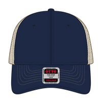 OTTO 83-1239 6 Panel Low Profile Mesh Back Trucker Cap - Nvy/Nvy/Kha - Nvy/Nvy/Kha / 6 1/2’’ - 7 5/8’’