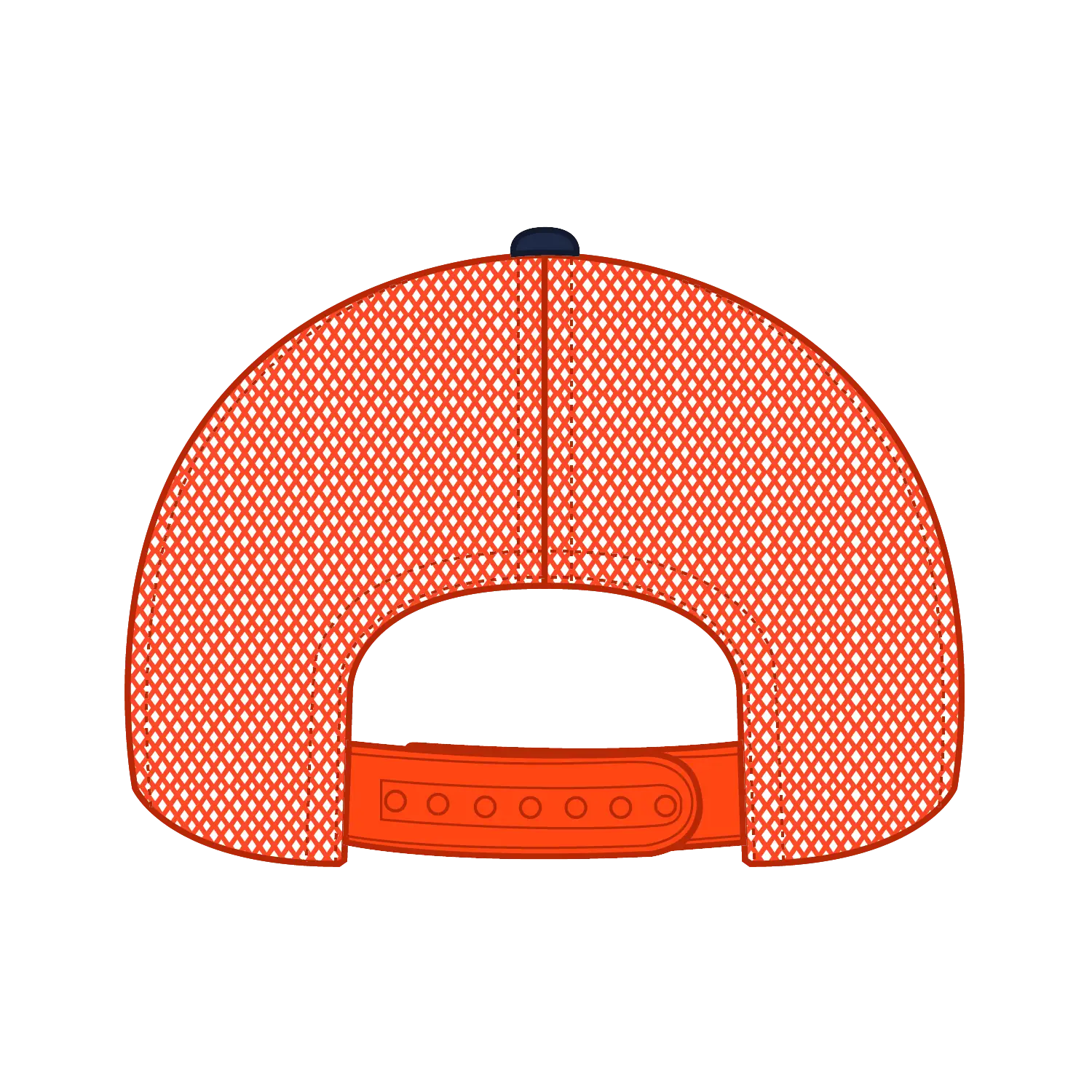 OTTO 83-1239 6 Panel Low Profile Mesh Back Trucker Cap - Nvy/Nvy/Org - Nvy/Nvy/Org / 6 1/2’’ - 7 5/8’’