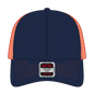 OTTO 83-1239 6 Panel Low Profile Mesh Back Trucker Cap - Nvy/Nvy/Org - Nvy/Nvy/Org / 6 1/2’’ - 7 5/8’’