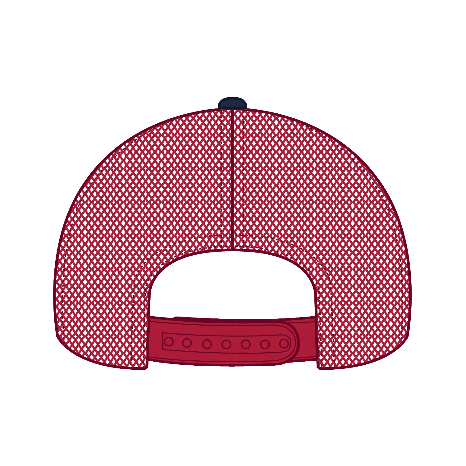 OTTO 83-1239 6 Panel Low Profile Mesh Back Trucker Cap - Nvy/Nvy/Red - Nvy/Nvy/Red / 6 1/2’’ - 7 5/8’’
