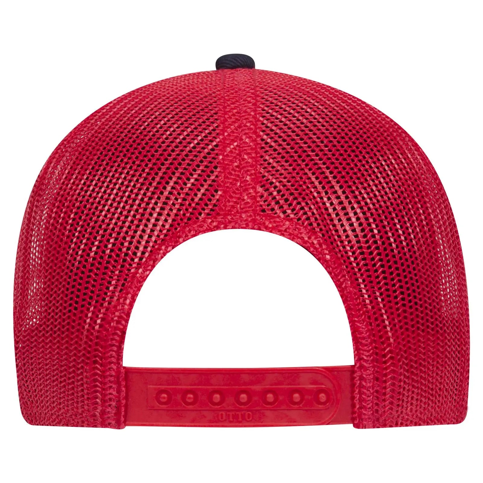 OTTO 83-1239 6 Panel Low Profile Mesh Back Trucker Cap - Nvy/Nvy/Red - Nvy/Nvy/Red / 6 1/2’’ - 7 5/8’’