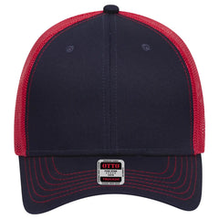 OTTO 83-1239 6 Panel Low Profile Mesh Back Trucker Cap - Nvy/Nvy/Red - Nvy/Nvy/Red / 6 1/2’’ - 7 5/8’’