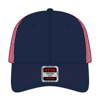 OTTO 83-1239 6 Panel Low Profile Mesh Back Trucker Cap - Nvy/Nvy/Red - Nvy/Nvy/Red / 6 1/2’’ - 7 5/8’’