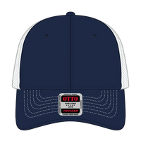 OTTO 83-1239 6 Panel Low Profile Mesh Back Trucker Cap - Nvy/Nvy/Wht - Nvy/Nvy/Wht / 6 1/2’’ - 7 5/8’’