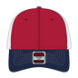 OTTO 83-1239 6 Panel Low Profile Mesh Back Trucker Cap - Nvy/Red/Wht - Nvy/Red/Wht / 6 1/2’’ - 7 5/8’’