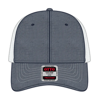 OTTO 83-1239 6 Panel Low Profile Mesh Back Trucker Cap - Nvy/Wht - Nvy/Wht / 6 1/2’’ - 7 5/8’’