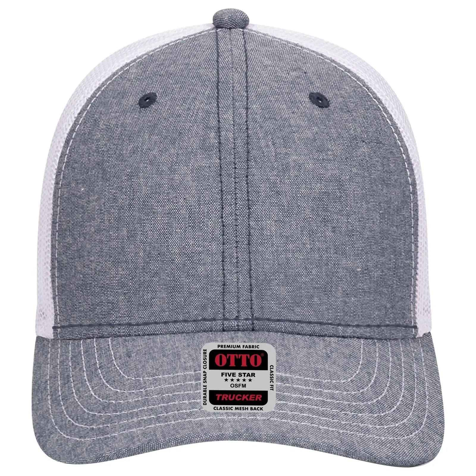 OTTO 83-1239 6 Panel Low Profile Mesh Back Trucker Cap - Nvy/Wht - Nvy/Wht / 6 1/2’’ - 7 5/8’’