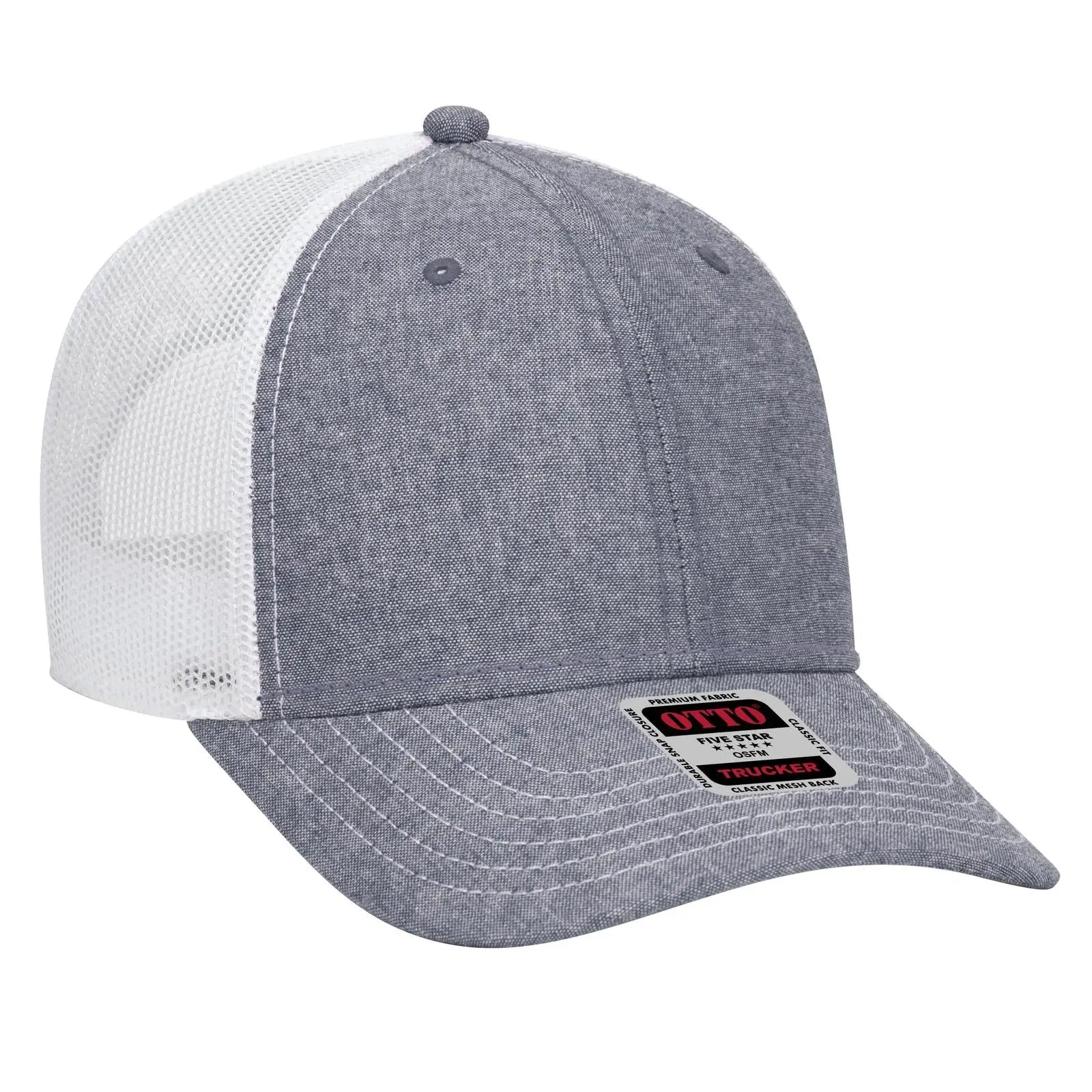 OTTO 83-1239 6 Panel Low Profile Mesh Back Trucker Cap - Nvy/Wht - Nvy/Wht / 6 1/2’’ - 7 5/8’’