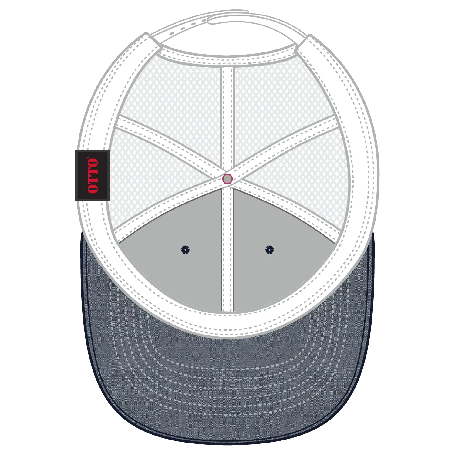 OTTO 83-1239 6 Panel Low Profile Mesh Back Trucker Cap - Nvy/Wht - Nvy/Wht / 6 1/2’’ - 7 5/8’’