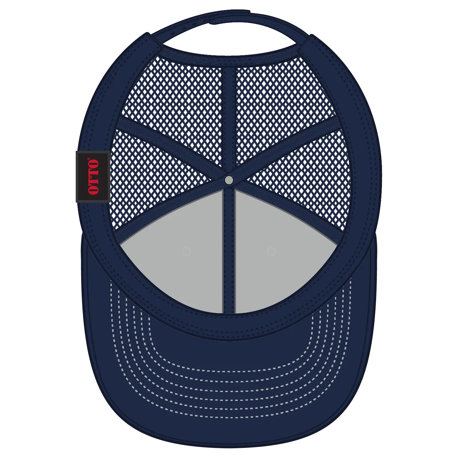 OTTO 83-1239 6 Panel Low Profile Mesh Back Trucker Cap - Nvy/Wht/Nvy - Nvy/Wht/Nvy / 6 1/2’’ - 7 5/8’’