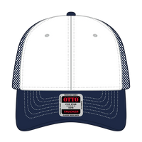 OTTO 83-1239 6 Panel Low Profile Mesh Back Trucker Cap - Nvy/Wht/Nvy - Nvy/Wht/Nvy / 6 1/2’’ - 7 5/8’’