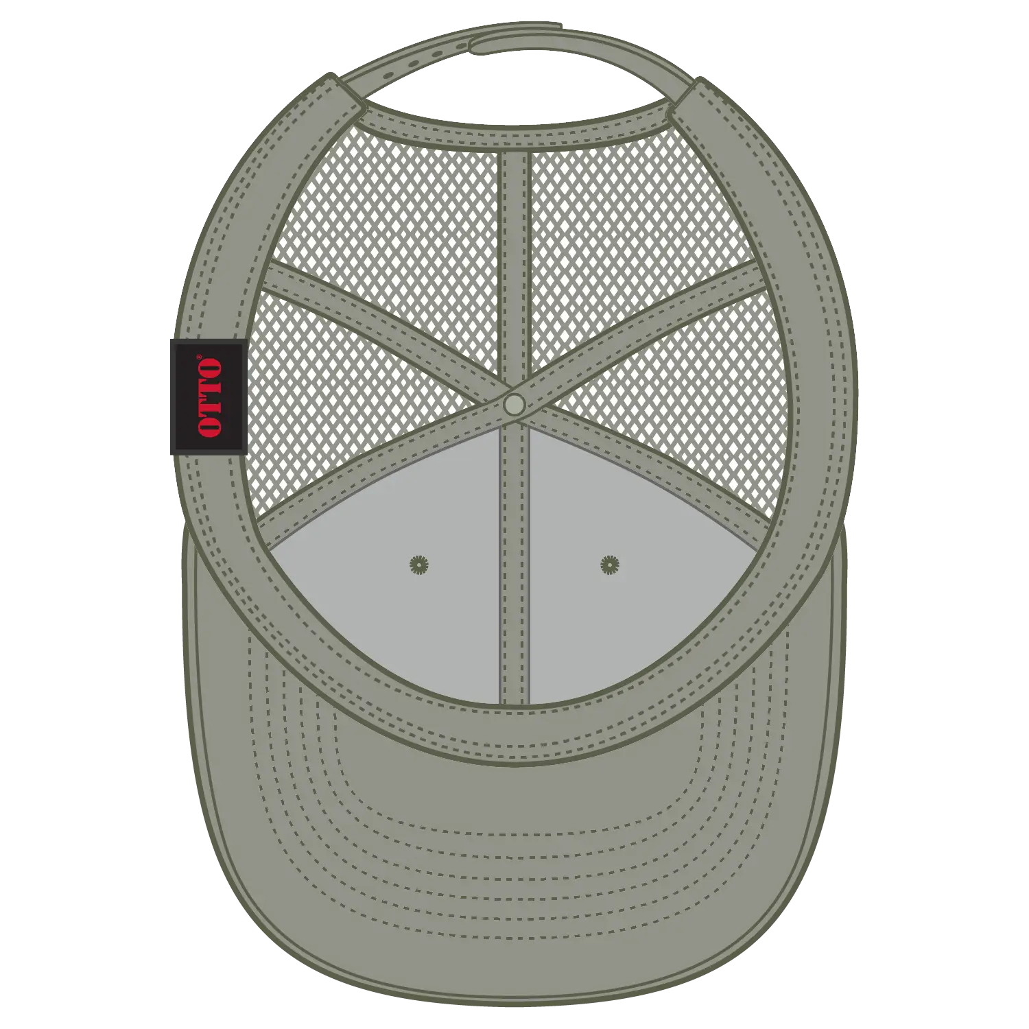 OTTO 83-1239 6 Panel Low Profile Mesh Back Trucker Cap - Ol. Green - Ol. Green / 6 1/2’’ - 7 5/8’’